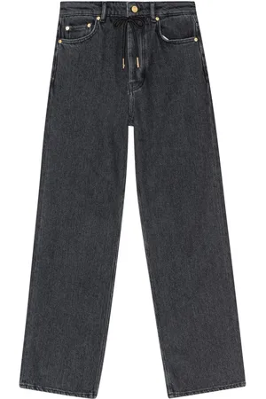 Ganni Drawstring-fastening straight-leg jeans