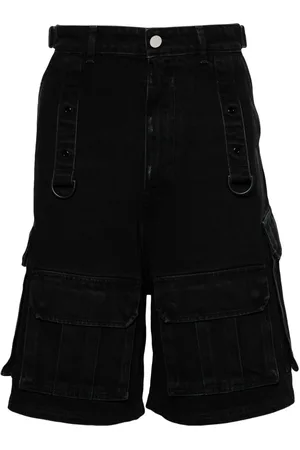 Vetements High-rise denim cargo shorts