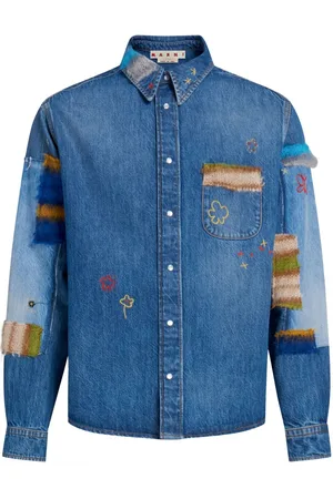 Marni Embroidered denim shirt