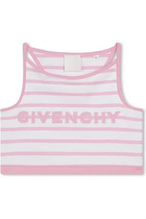 Givenchy Logo-embroidered striped cropped top