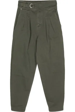 HUGO BOSS Pleated tapered cotton trousers