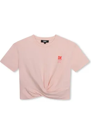 DKNY Logo-print knot-detail T-shirt