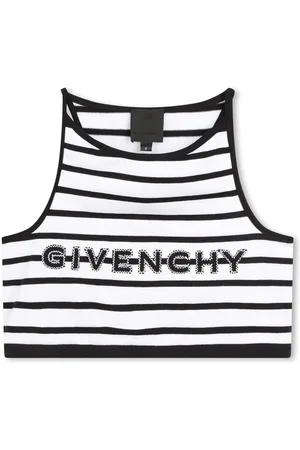 Givenchy Logo-embroidered striped cropped top