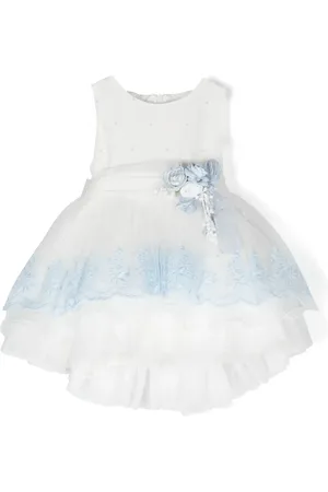 Mimilù Floral-appliqué tulle dress