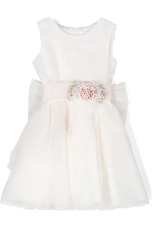 Mimilù Floral-appliqué flared dress