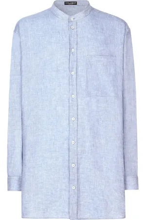 Dolce & Gabbana Band-collar linen shirt