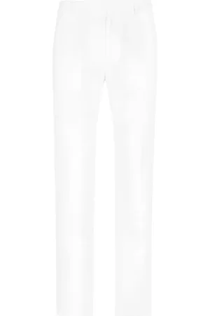 Dolce & Gabbana Button-fastening linen-blend wide-leg trousers