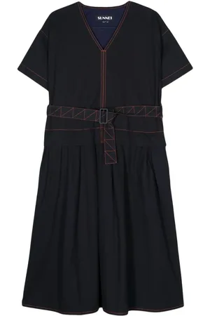 SUNNEI Contrast-stitching midi dress