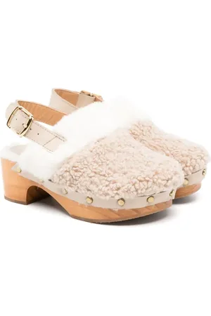Eli1957 Shearling-detailed slingback clogs