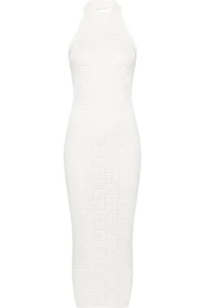 Balmain Crochet-knit midi dress