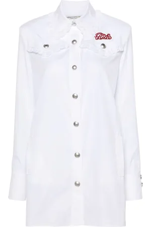 Alessandra Rich Logo-patch lace-trim minidress