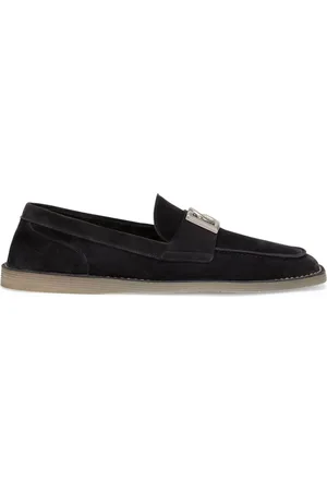 Dolce & Gabbana Logo-lettering suede loafers