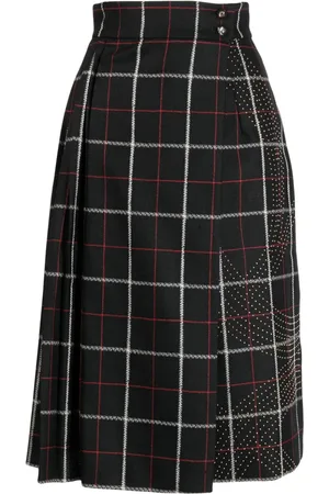 Elie saab Check-pattern high-waist skirt