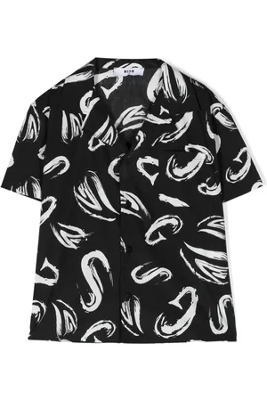 Msgm Abstract-print poplin shirt