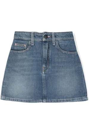 Palm Angels Logo-print denim skirt