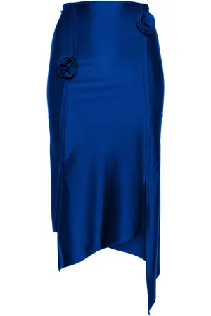 COPERNI Floral-appliqu?? asymmetric midi skirt
