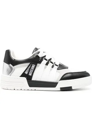 Moschino Logo-tape leather sneakers