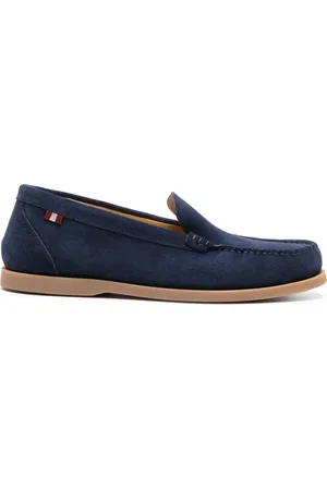 Bally Grosgrain-tab suede loafers
