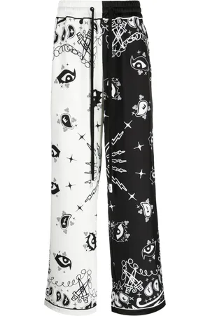 HACULLA Paisley-print straight-leg trousers
