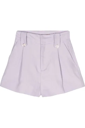 Twin-Set Logo-plaque pleat shorts