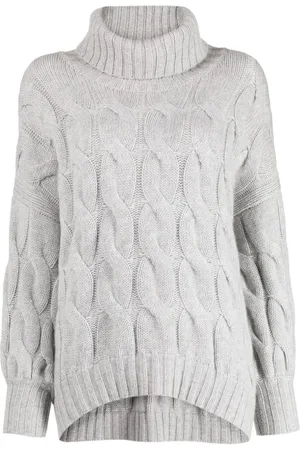 N.PEAL Chunky Cable roll-neck jumper