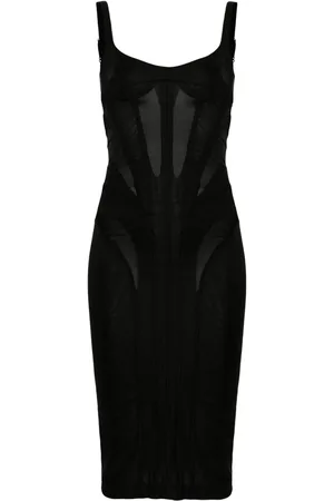 MUGLER Corset-style midi dress