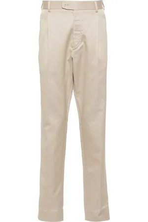 BRIONI Slim-fit cotton tailored trousers