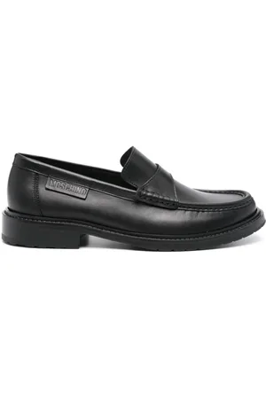Moschino Logo-patch leather loafers