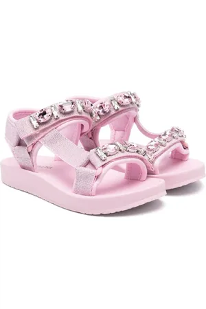 MONNALISA Rhinestone touch-strap sandals