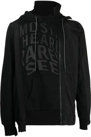 MOSTLY HEARD RARELY SEEN Track asymmetric panelled hoodie
