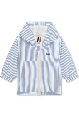 HUGO BOSS Logo-print striped windbreaker