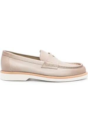 santoni Penny-slot leather loafers