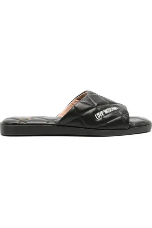 Moschino Logo-print quilted slides