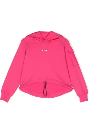 Msgm Drawstring-hem cotton hoodie