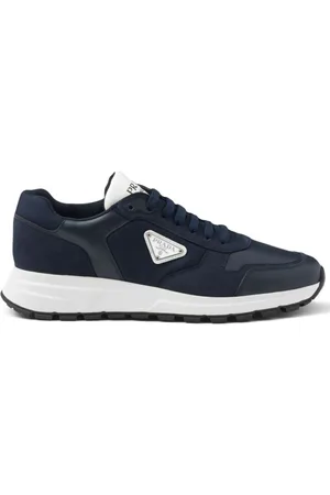 Prada Triangle-logo leather sneakers