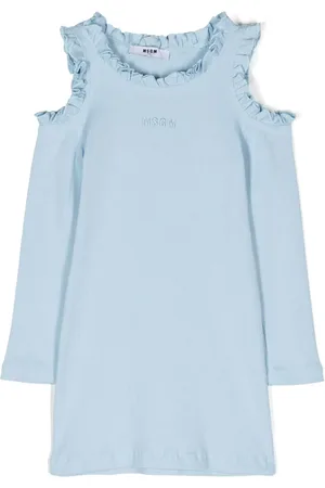 Msgm Cold-shoulder ribbed-knit dress