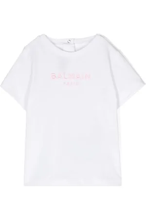 Balmain Kids appliqué-detail cotton T-shirt - White