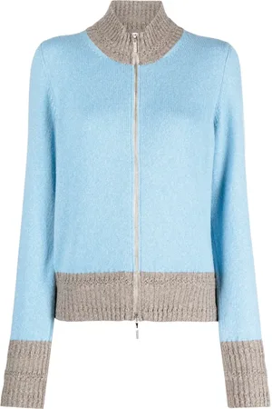 Barrie Two-tone cashmere cardigan