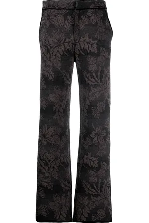 Barrie Floral-jacquard straight-leg lurex trousers