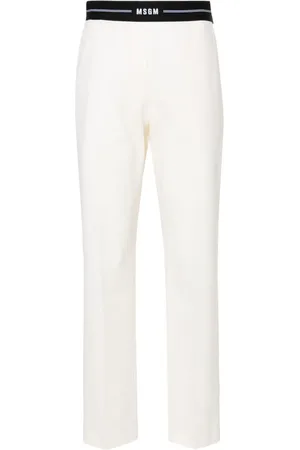 Msgm Logo-waistband tapered trousers
