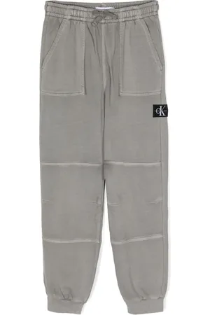 Calvin Klein Logo tag ribbed-detailed jogging trousers