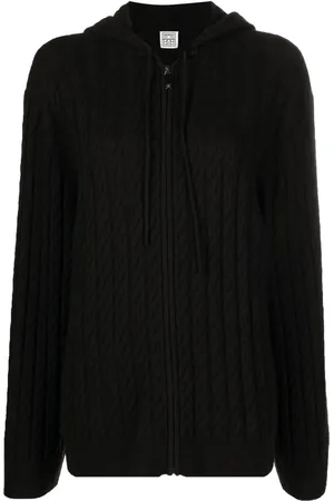 Totême Cable-knit zip-up hoodie