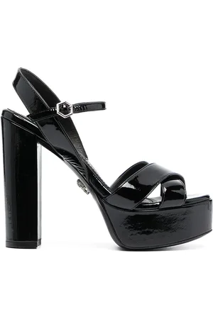 Philipp Plein Patent-effect heeled sandals