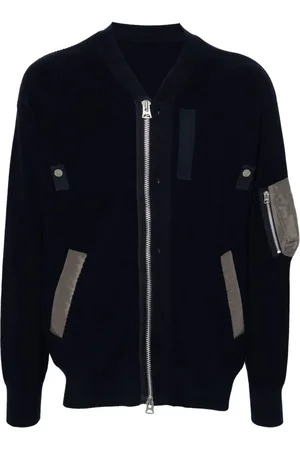 SACAI Zip-up ribbed cardigan