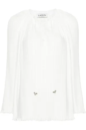 Lanvin Pliss?? lace-up blouse
