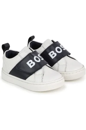 HUGO BOSS Logo-print panelled leather sneakers