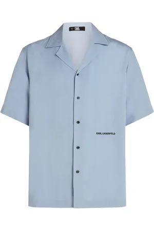 Karl Lagerfeld Logo-embroidered camp-collar shirt