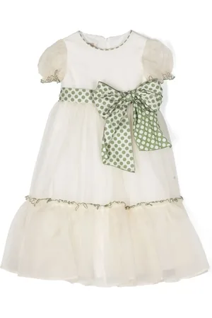 LA STUPENDERIA Polka-dot bow-detail dress
