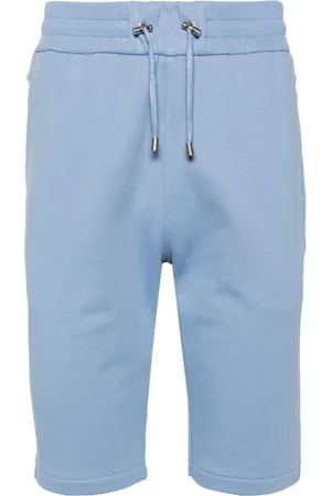Balmain Logo-flocked cotton track shorts