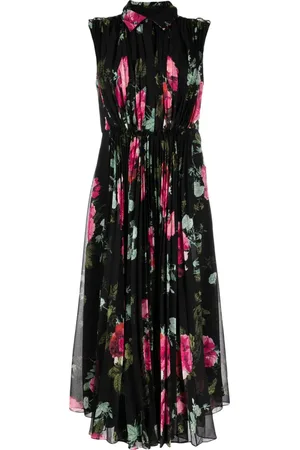 Pink Evelyn floral-print ruffled silk gown, Erdem